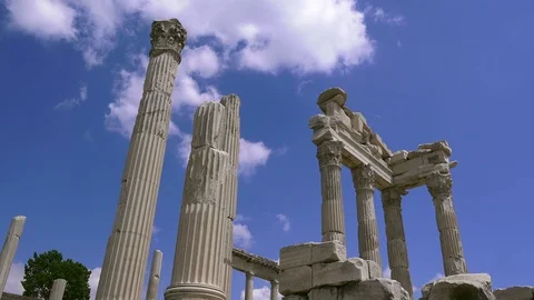 Pergamon, the ruins of the ancient temple Stock Footage 89022222