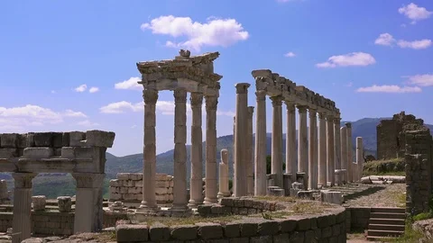 Pergamon, Trajan temple Stock Footage 89022340