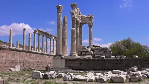 Pergamon, Trajan temple Stock Footage 89096175