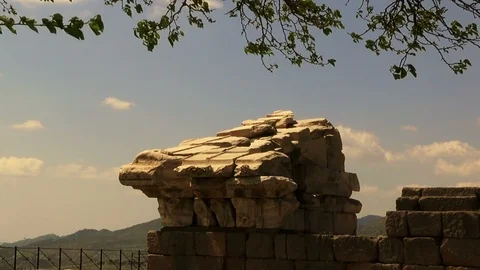 Pergamon, Trajan temple Video stock 89394899