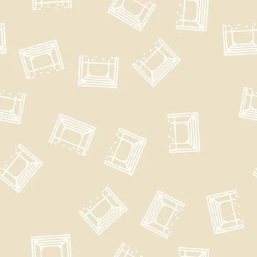 Pergola backyard construction line seamless pattern Stock Illustration