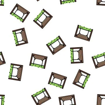 Pergola backyard construction vector seamless pattern Stock Illustration