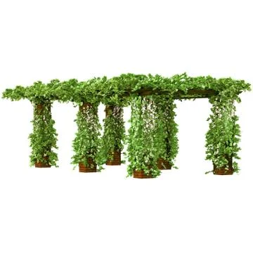 Pergola on the brick pillars Illustrazione stock