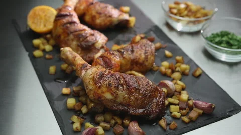 Peri Peri Chicken Hero with dip added 1 Stock Footage 281262682