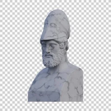 Pericles  statue, 3d renders, isolated, perfect for your design Stock Illustration