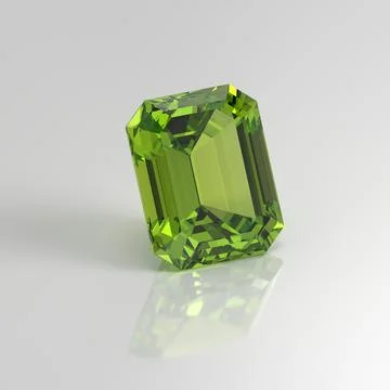 Peridot gemstone emerald 3D render Stock Photos