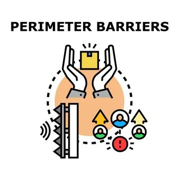 Perimeter barriers protecting data security and access control Stock Illustration