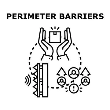 Perimeter barriers protecting data security and access control Stock Illustration