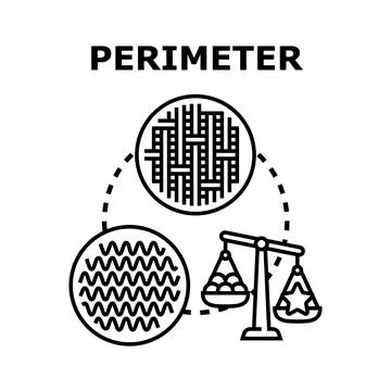 Perimeter concept vector illustrating security and measuring area Stock Illustration