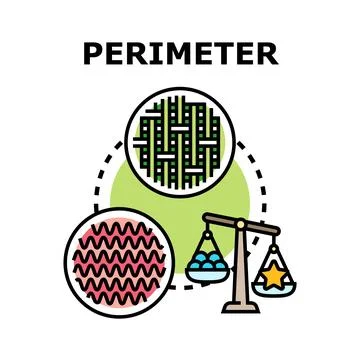 Perimeter concept vector illustrating security and measuring area Stock Illustration