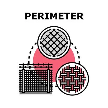 Perimeter concept vector illustration defining boundary protection 스톡 일러스트