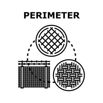 Perimeter concept vector illustration defining boundary protection Stock Illustration