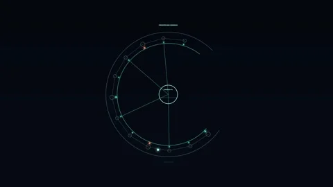Perimeter Node Telemetry HUD Seamless Loop Stock-Footage 342206494