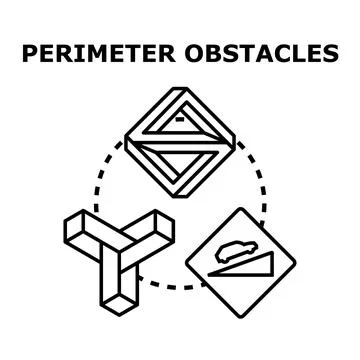Perimeter obstacles concept, limits, and abstract barriers イラスト素材