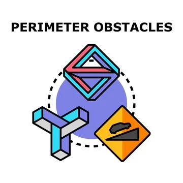 Perimeter obstacles concept, limits, and abstract barriers Stock Illustration