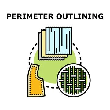 Perimeter outlining sewing and textile production process Stock Illustration