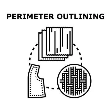 Perimeter outlining sewing and textile production process Stock Illustration