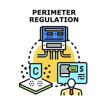 Perimeter regulation controlling security, compliance, and cost Stock Illustration