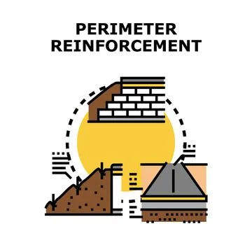 Perimeter reinforcement concept for ground stabilization work Stock Illustration