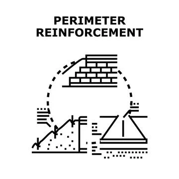 Perimeter reinforcement concept for ground stabilization work Ilustração Stock