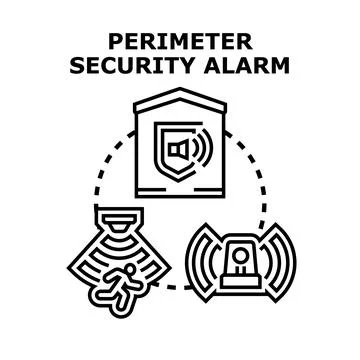 Perimeter security alarm system vector concept Stock Illustration