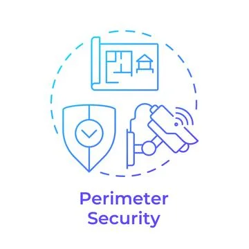 Perimeter security blue gradient concept icon 스톡 일러스트