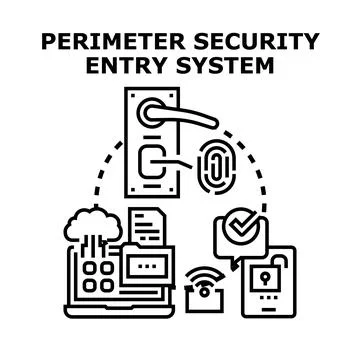 Perimeter security entry system for corporate access Stock Illustration