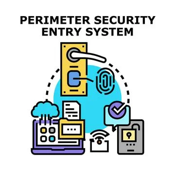 Perimeter security entry system for corporate access Stock Illustration