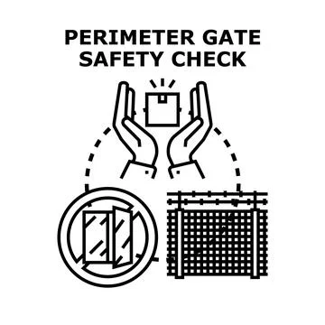 Perimeter security gate checking access control 스톡 일러스트