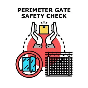 Perimeter security gate checking access control 스톡 일러스트