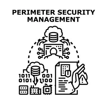 Perimeter security management concept protecting digital data Stock Illustration