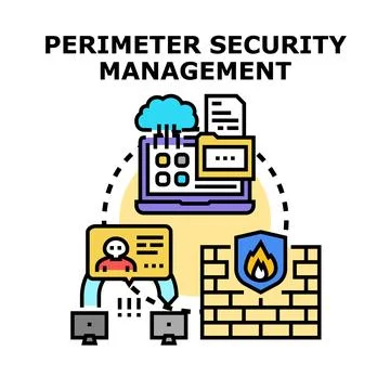 Perimeter security management protecting digital network access イラスト素材