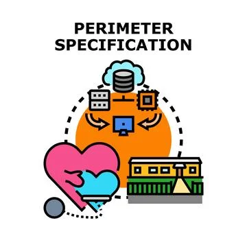 Perimeter specification for business security and data protection イラスト素材