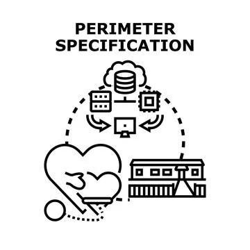Perimeter specification for business security and data protection Illustrazione stock