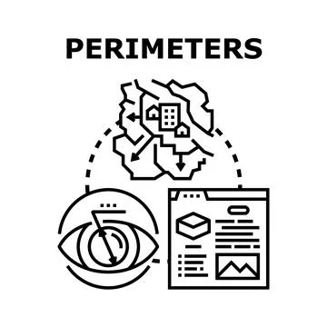 Perimeters concept illustrating boundary security and area observation Stock Illustration