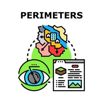 Perimeters concept illustrating boundary security and area observation Stock Illustration