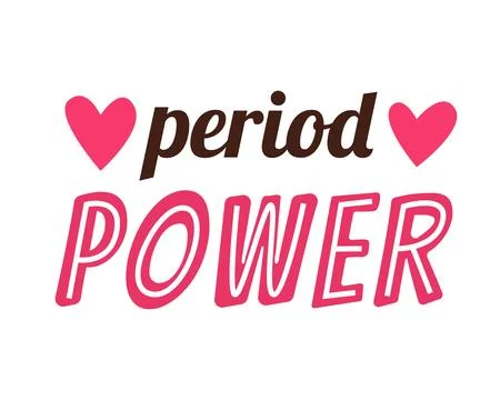Period power text vector illustration. Motivational quote about menstruation Stock Illustration