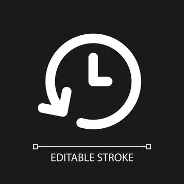 Period of time pixel perfect white linear ui icon for dark theme Illustrazione stock