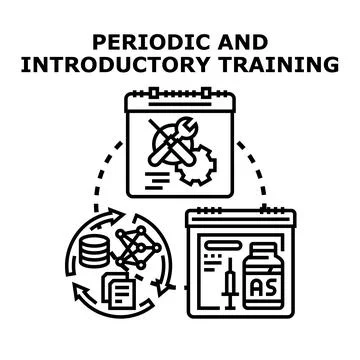 Periodic and introductory training concept illustration Stock Illustration