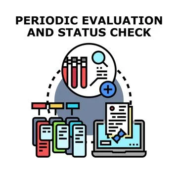 Periodic evaluation and status check for data analysis Stock Illustration
