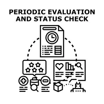 Periodic evaluation and status check process concept Stock Illustration