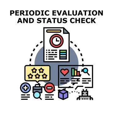 Periodic evaluation and status check process concept Stock Illustration