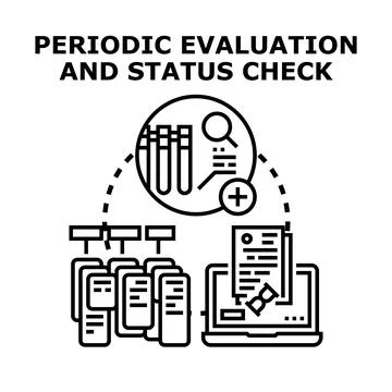 Periodic evaluation and status check for data analysis Stock Illustration