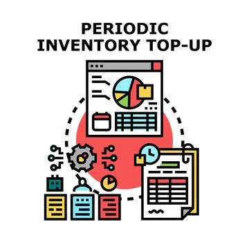 Periodic inventory top up management cycle Stock Illustration