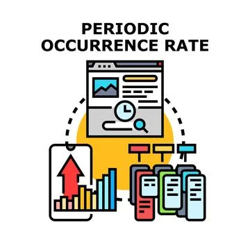 Periodic occurrence rate analyzing data statistics concept Stock Illustration