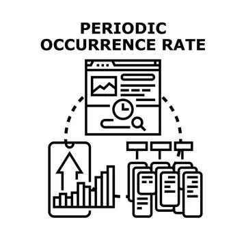 Periodic occurrence rate analyzing data statistics concept Stock Illustration
