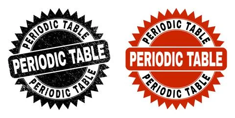 PERIODIC TABLE Black Rosette Stamp with Unclean Surface イラスト素材