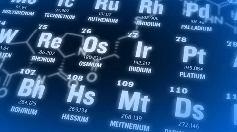 Periodic table. Blue. Periodic table of elements animation Video stock 52962771