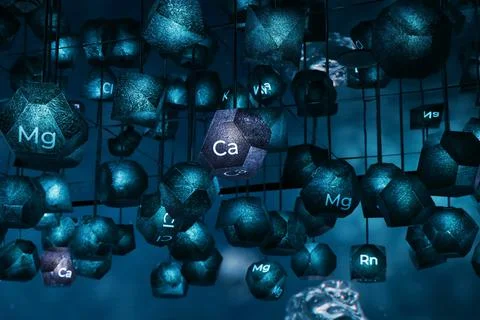 Periodic table of chemical elements, abstract science Foto stock