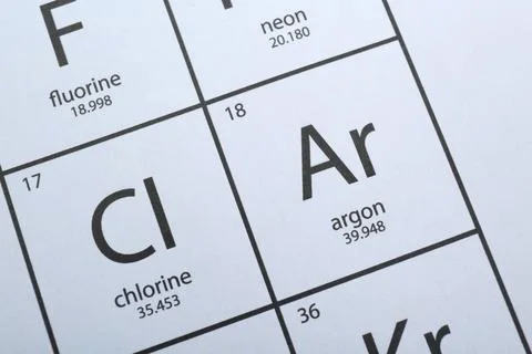 Periodic table of chemical elements, top view Foto stock